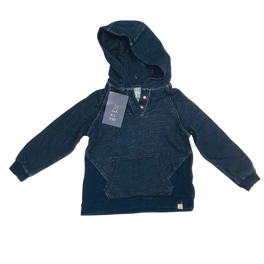 NWT Me & Henry 8/9Y Navy James Hooded Top